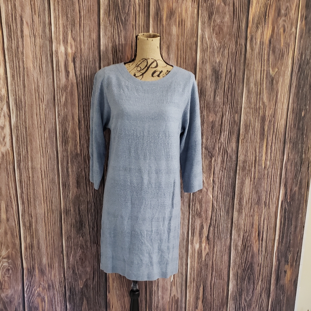 Poetry Light Blue Knit Shift Dress